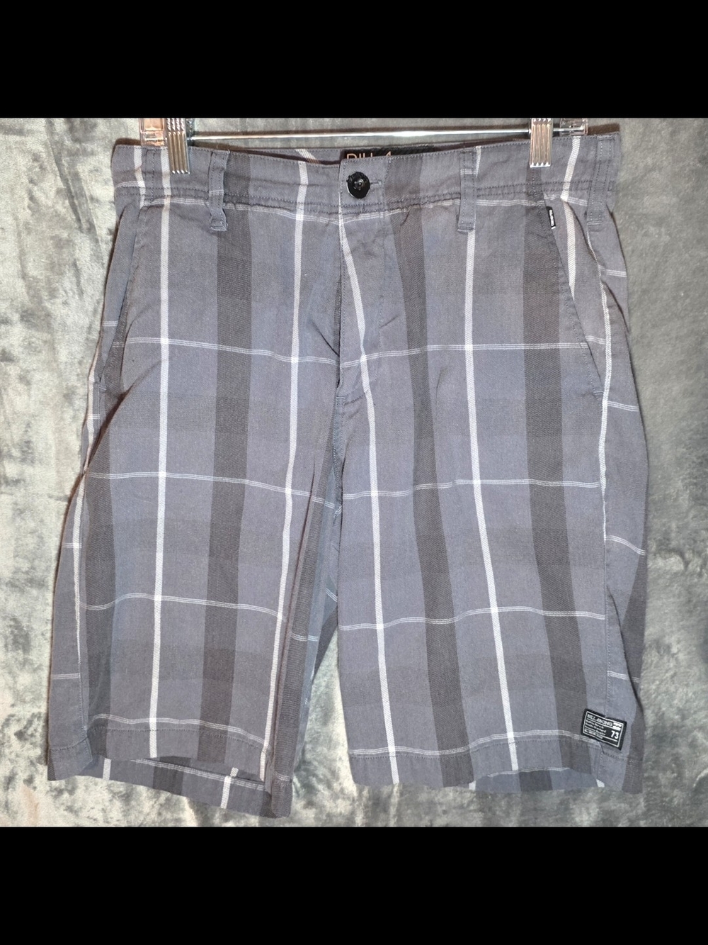 Billabong Gray Plaid Flat Front Shorts